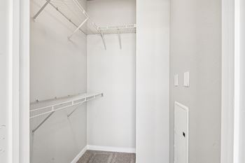 Master suites with large walk in closets and custom shelving